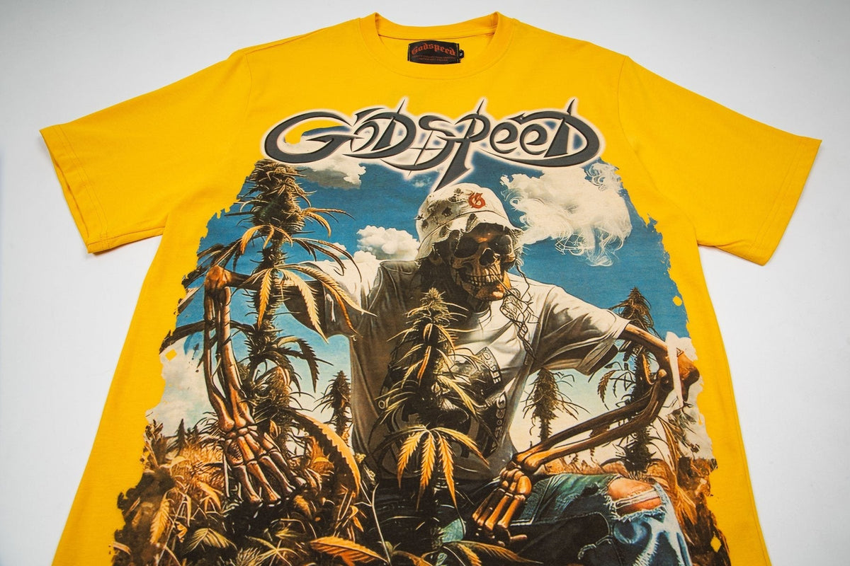 Godspeed It's Legalized Skeleton Palm Graphic T-Shirt ¡ª detail