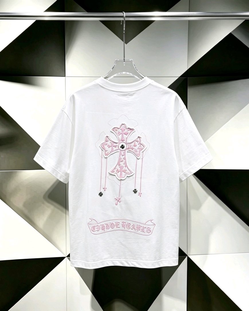 Chrome Hearts Pink Cross Graphic T-Shirt ¡ª back