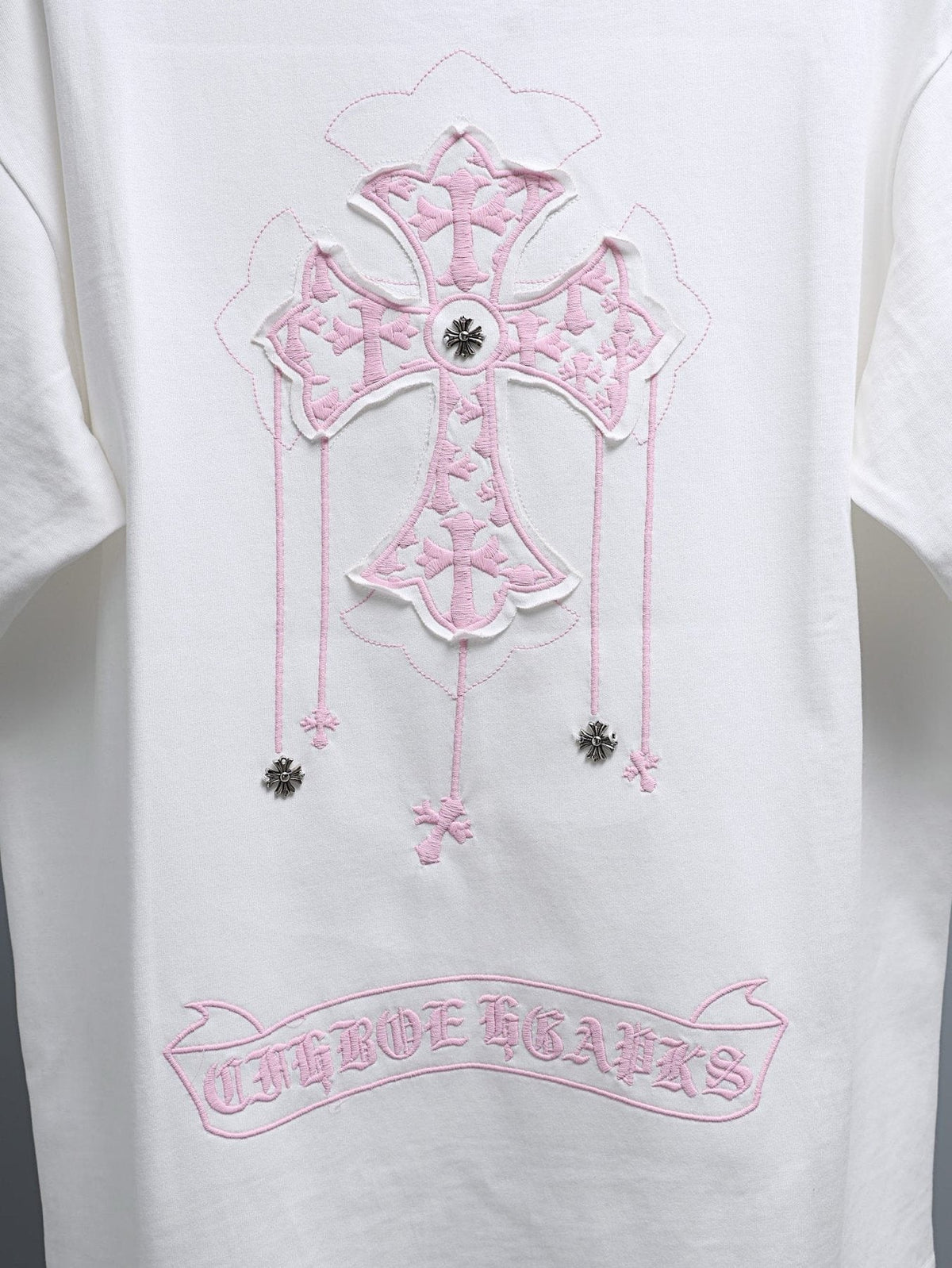 Chrome Hearts Pink Cross Graphic T-Shirt ¡ª detail