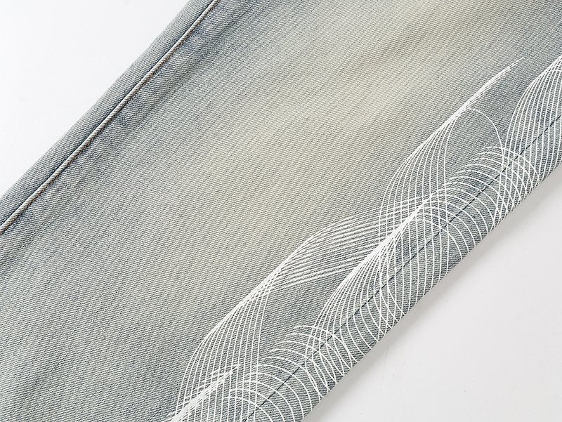 Purple Brand Light Blue Side Graphic Jeans ¡ª detail