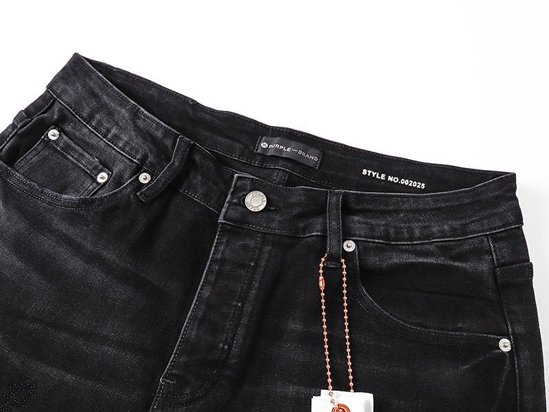 Purple Brand Star Embellished Denim Shorts ¡ª detail