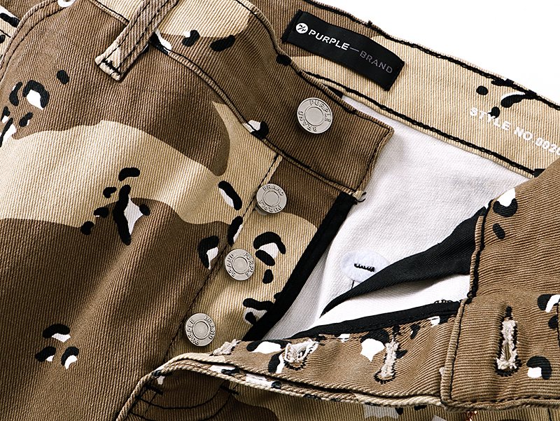 Purple Brand Tan Camo Five-Pocket Pants ¡ª detail