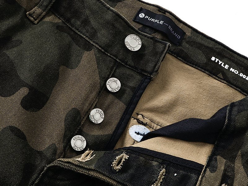 Purple Brand Green Camo Cargo Pants ¡ª detail