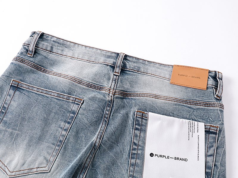 Purple Brand Light Blue Distressed Flare Jeans ¡ª detail