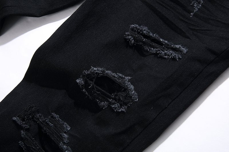 AMIRI Black Distressed Lettering Jeans ¡ª detail