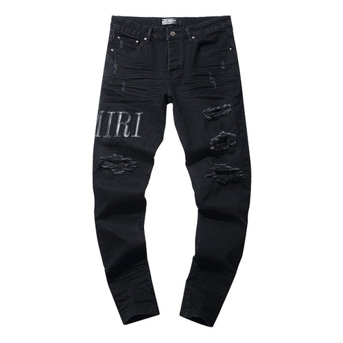 AMIRI Black Distressed Lettering Jeans ¡ª hero