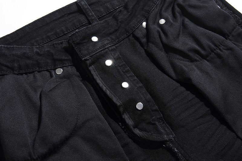 AMIRI Black Distressed Biker Jeans ¡ª detail