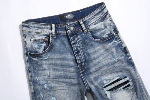 AMIRI Light Blue Distressed Jeans ¡ª front