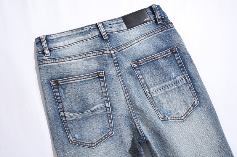 Amiri Light Blue Distressed Denim Jeans ¡ª detail