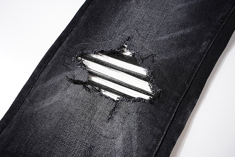 AMIRI Black Washed Distressed Jeans ¡ª detail
