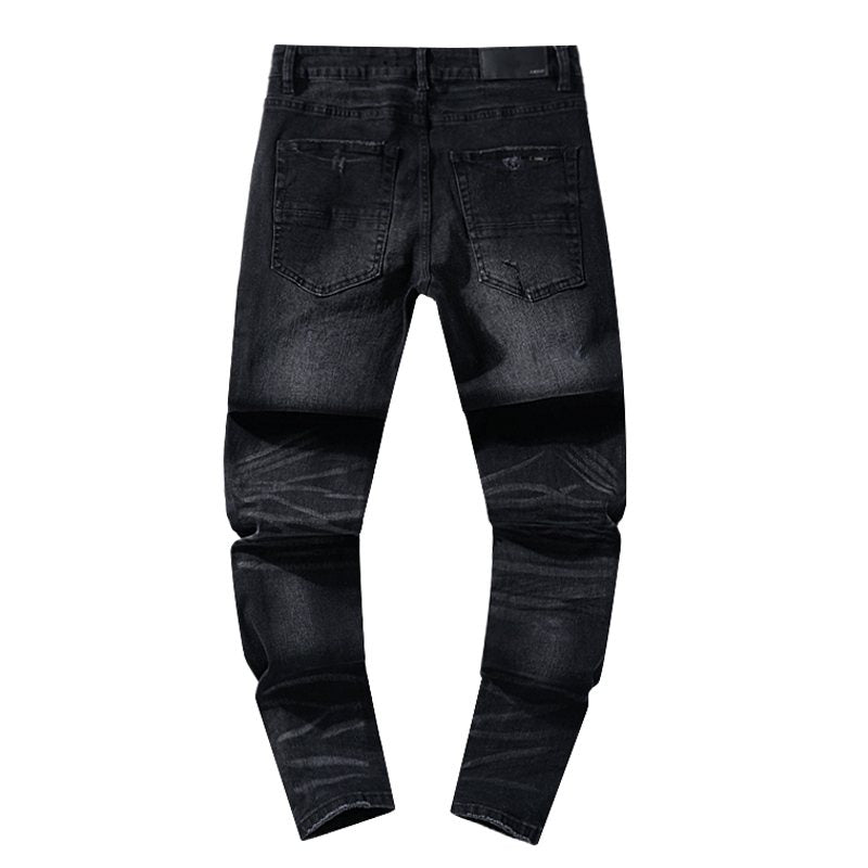 AMIRI Black Washed Distressed Jeans ¡ª back
