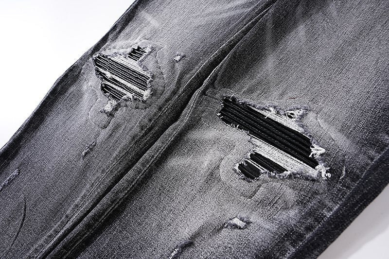 AMIRI Washed Black Distressed Jeans ¡ª detail