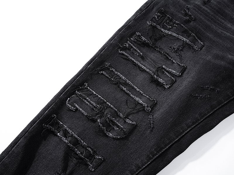 AMIRI Distressed Black Washed Jeans ¡ª detail