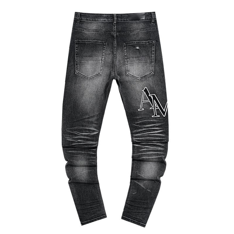 AMIRI Washed Black Embroidered Jeans ¡ª back