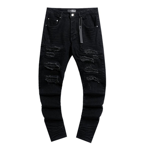 AMIRI Black Distressed Moto Jeans ¡ª hero