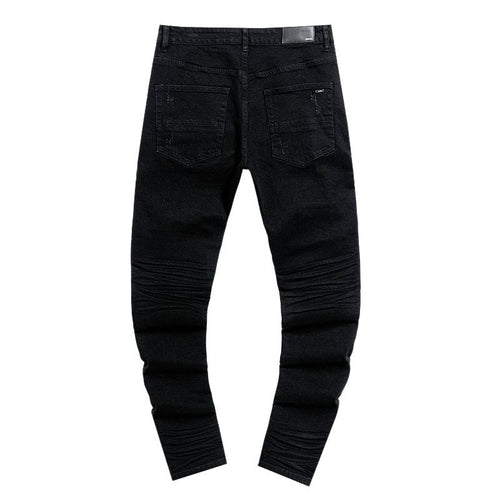 AMIRI Black Distressed Moto Jeans ¡ª back