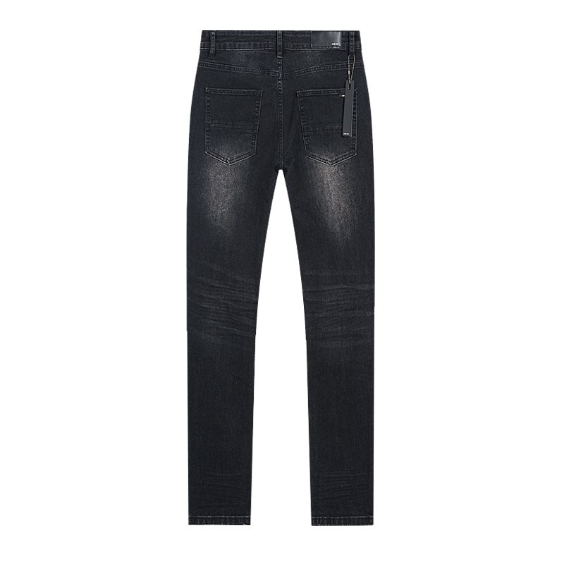 AMIRI Black Rhinestone Distressed Jeans ¡ª back