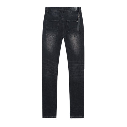 AMIRI Black Rhinestone Distressed Jeans ¡ª back