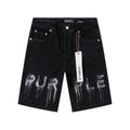 Purple Brand Black Rhinestone Denim Shorts ¡ª hero