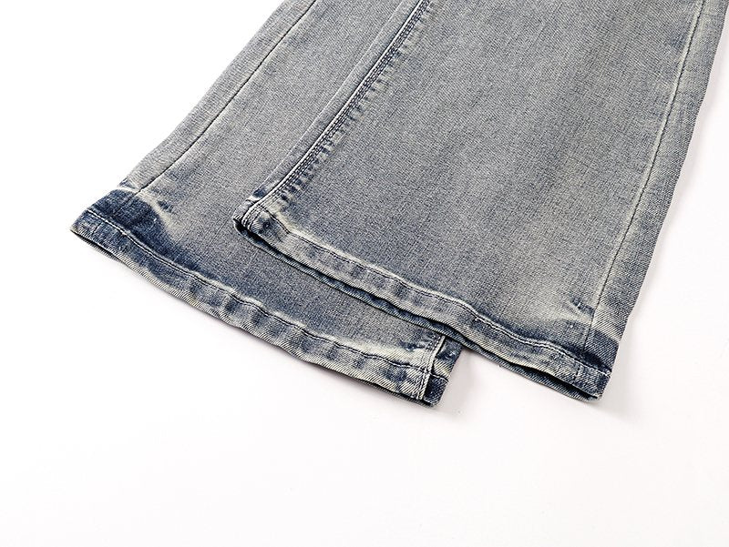 R+A Light Blue Embroidered Flared Jeans ¡ª detail