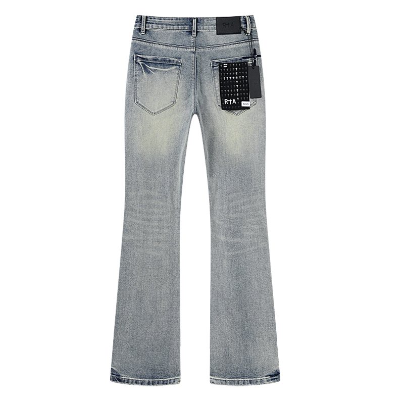 R+A Light Blue Embroidered Flared Jeans ¡ª back