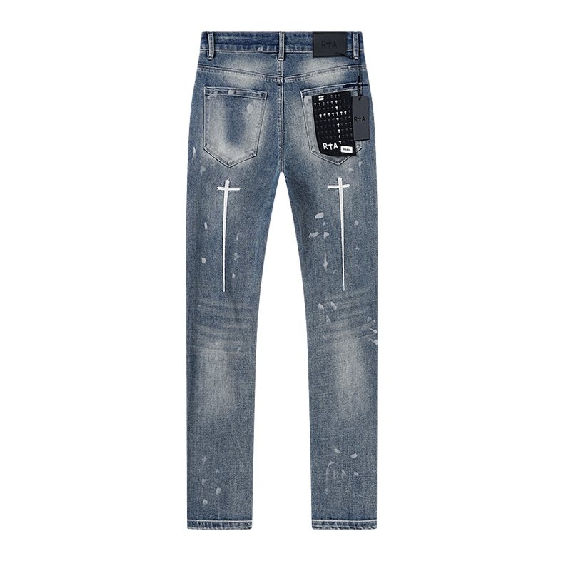 R+A Washed Distressed Graphic Jeans ¡ª back