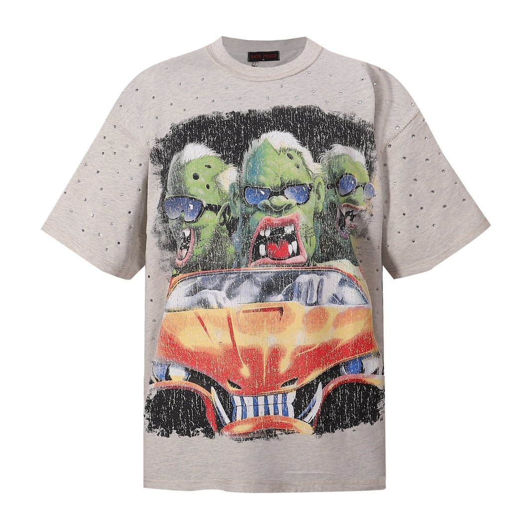 RARE PEACE Chaos Crop Graphic T-Shirt ¡ª front