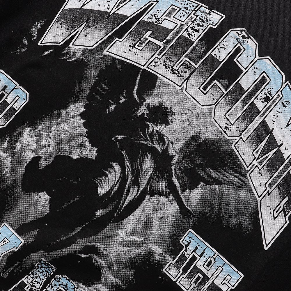 RARE PEACE Dark Age Washed Black Graphic T-Shirt ¡ª detail