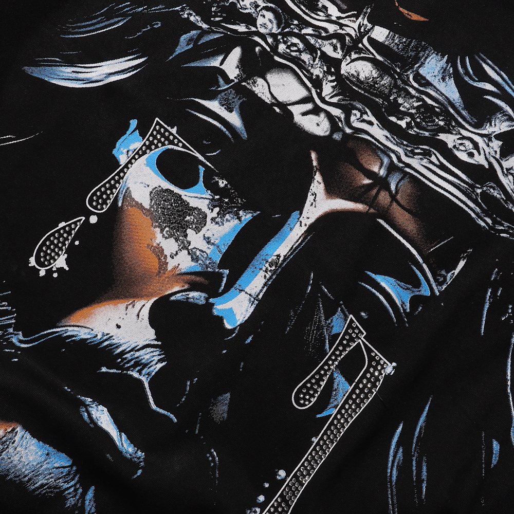 RARE PEACE God's Tear Rhinestone Graphic T-Shirt ¡ª detail