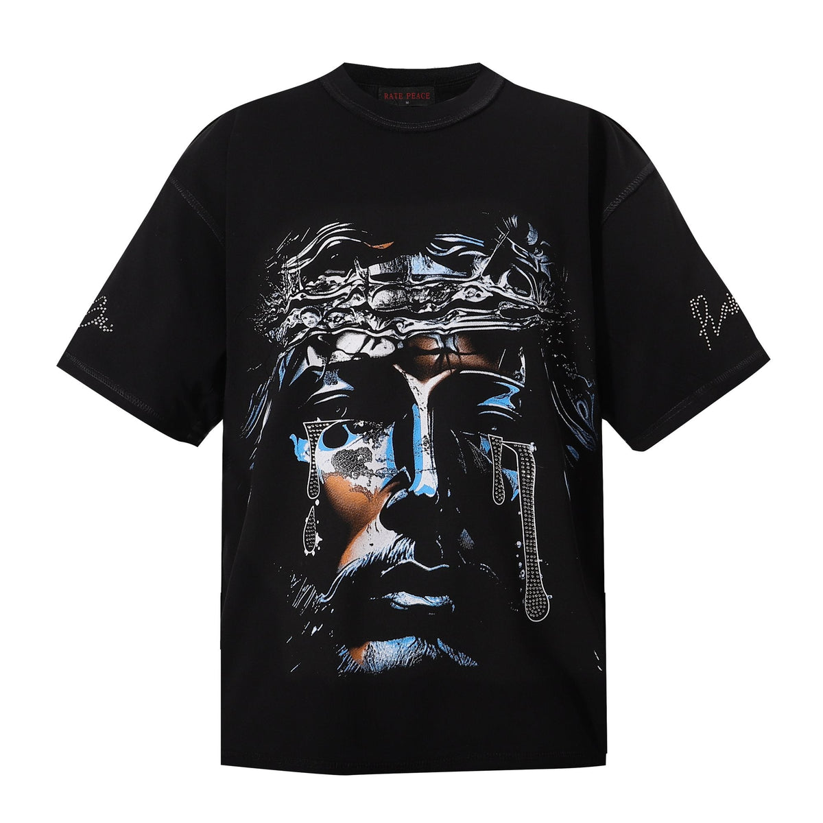 RARE PEACE God's Tear Rhinestone Graphic T-Shirt ¡ª hero
