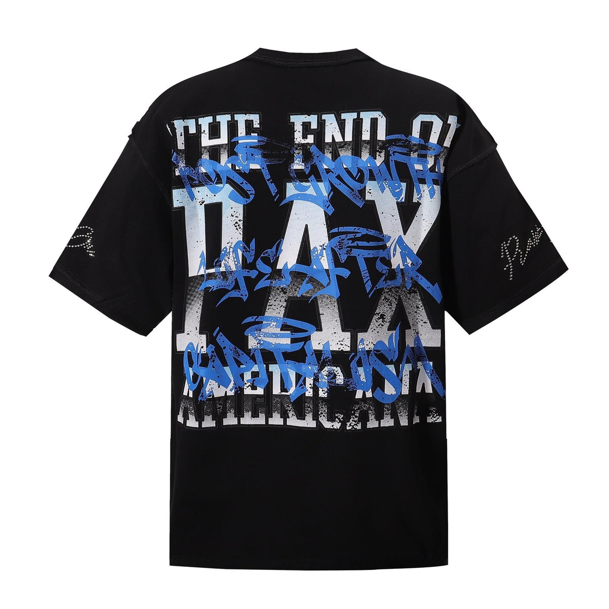RARE PEACE God's Tear Rhinestone Graphic T-Shirt ¡ª back