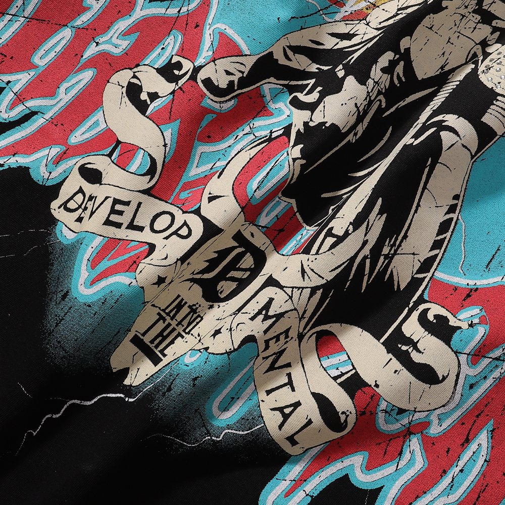 R3BEL Rider Motorcycle Skull Graphic T-Shirt ¡ª detail