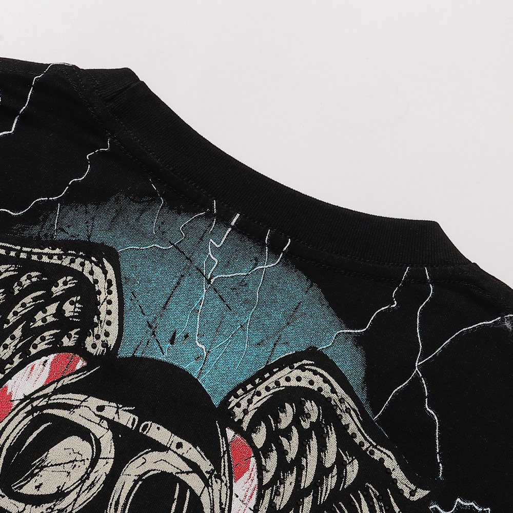 R3BEL Rider Motorcycle Skull Graphic T-Shirt ¡ª detail