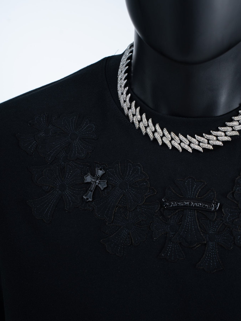 Chrome Hearts Tonal Cross Floral Graphic T-Shirt ¡ª detail