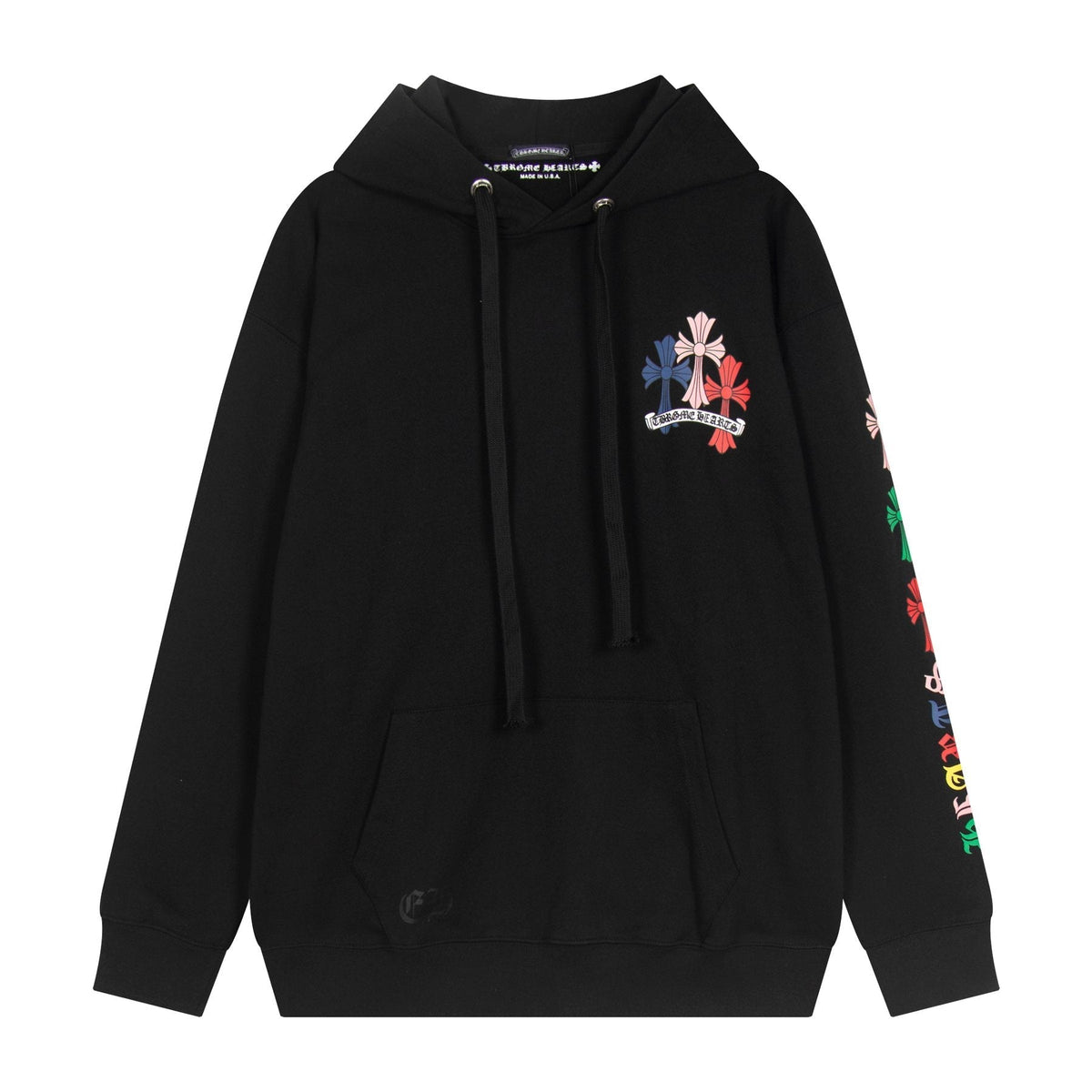Chrome Hearts Multicolor Floral Cross Graphic Hoodie ¡ª front