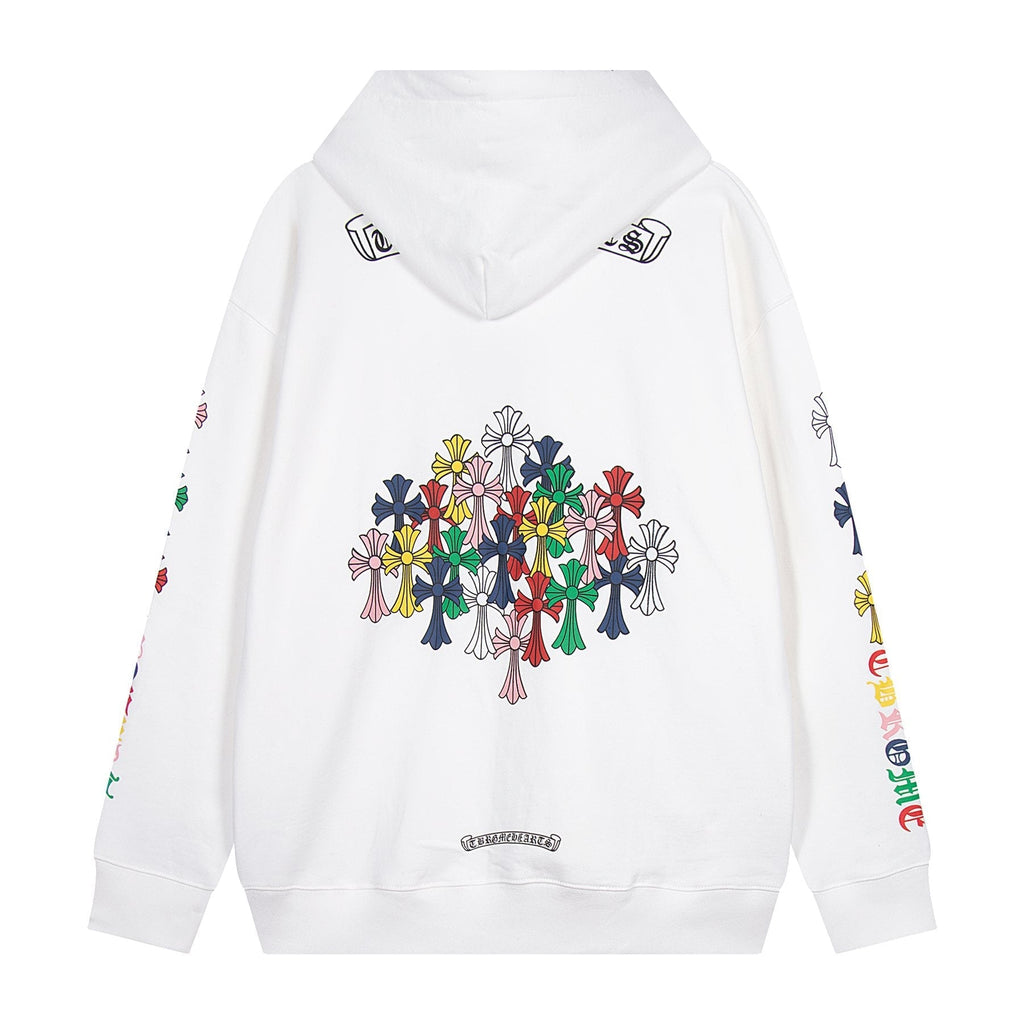 Chrome Hearts Multicolor Floral Cross Graphic Hoodie ¡ª back