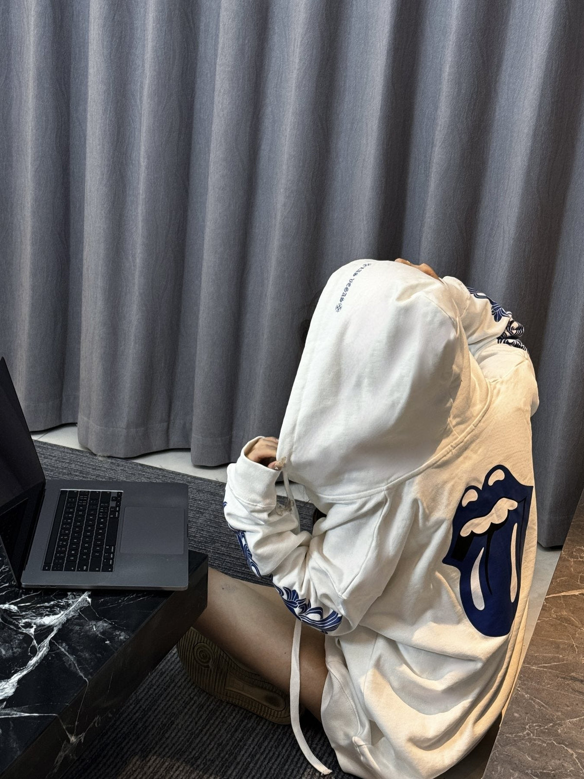 Chrome Hearts Blue Sleeve Graphic Zip Hoodie ¡ª context