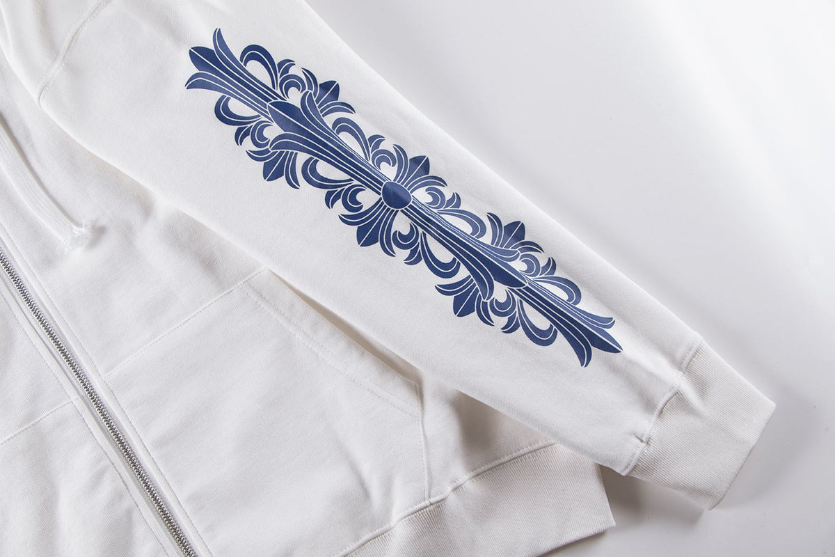 Chrome Hearts Blue Sleeve Graphic Zip Hoodie ¡ª detail