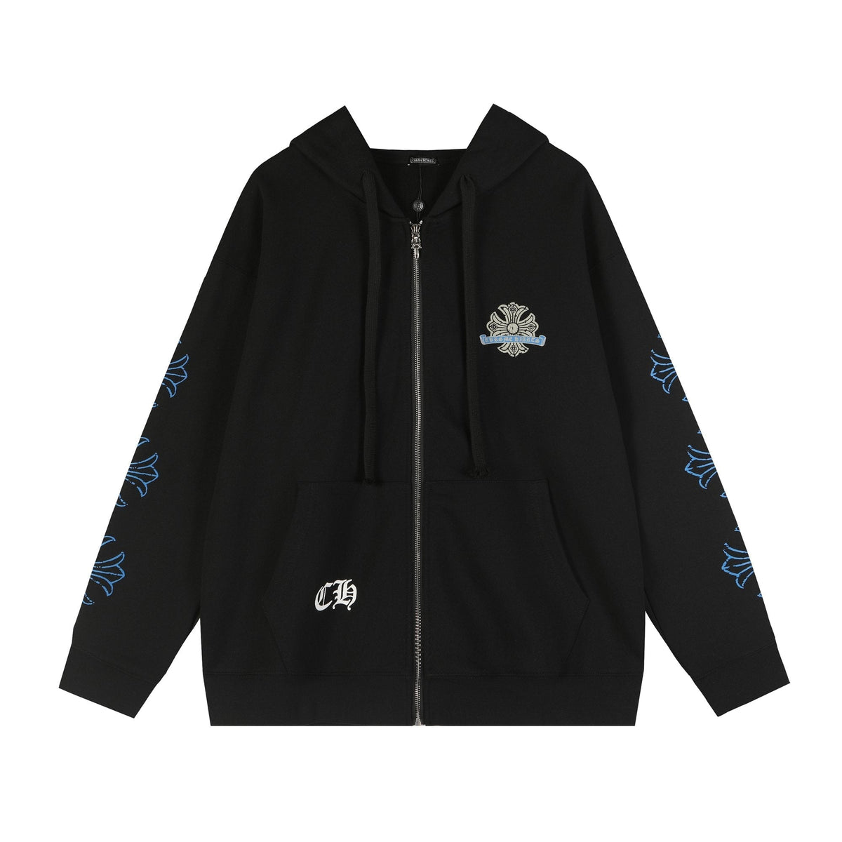 Chrome Hearts Blue Sanskrit Cross Zip Hoodie ¡ª hero