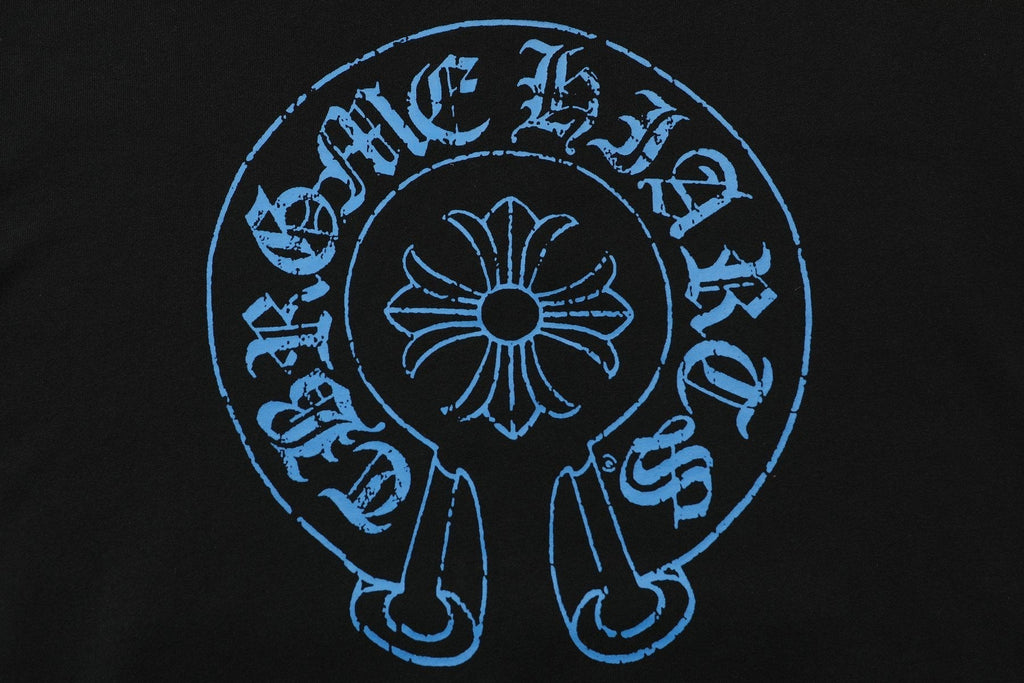 Chrome Hearts Blue Sanskrit Cross Zip Hoodie ¡ª detail