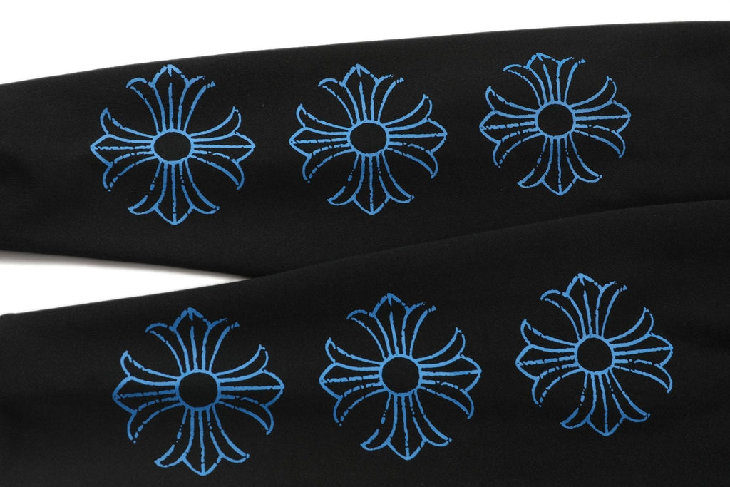 Chrome Hearts Blue Sanskrit Cross Zip Hoodie ¡ª detail