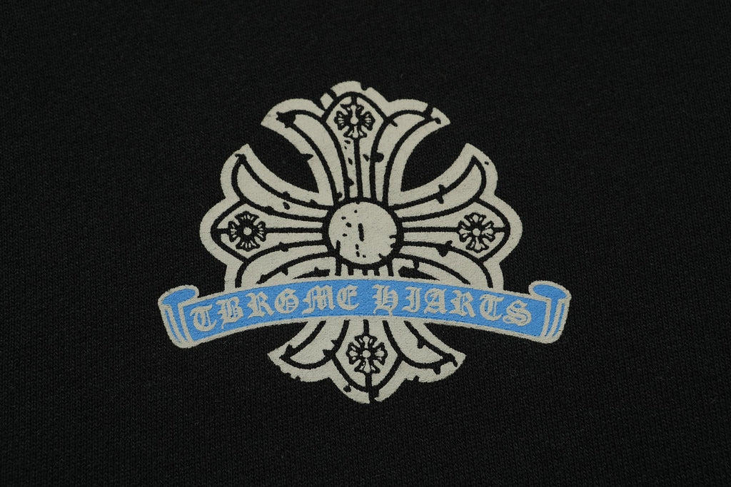 Chrome Hearts Blue Sanskrit Cross Zip Hoodie ¡ª detail