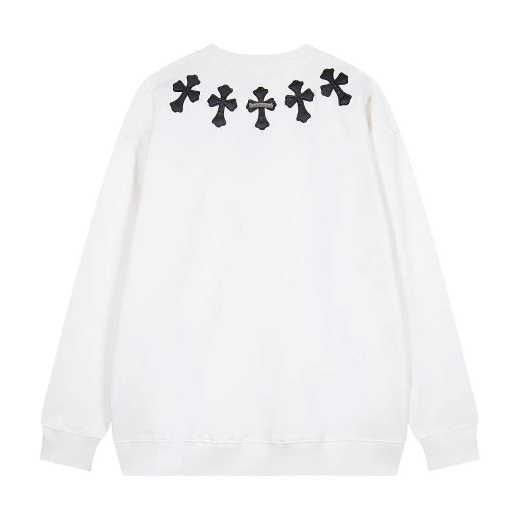 Chrome Hearts Leather Cross Metal Detail Crewneck Sweatshirt ¡ª back