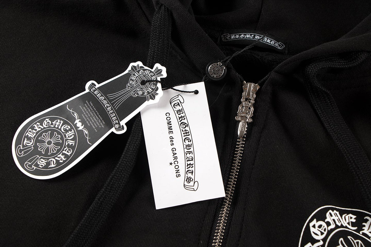 Chrome Hearts Rainbow Horseshoe Graphic Zip-Up Hoodie ¡ª hang_tag