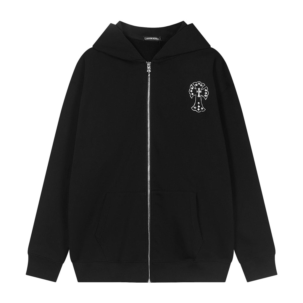 Chrome Hearts Floral Cross Graphic Full-Zip Hoodie ¡ª hero