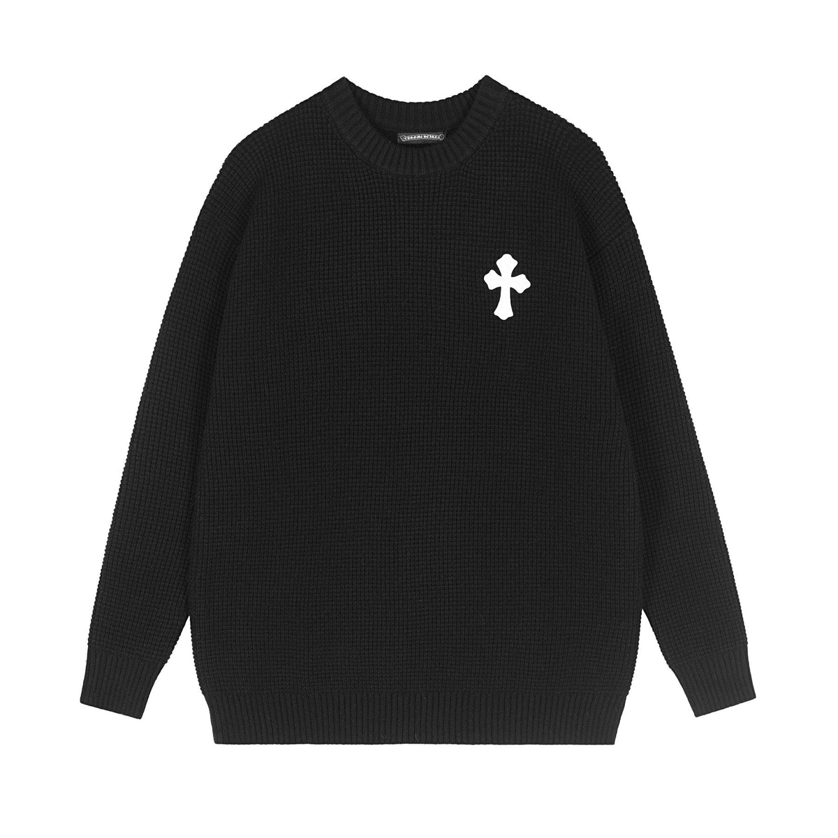 Chrome Hearts Slogan Patch Waffle Knit Crewneck Sweater ¡ª front