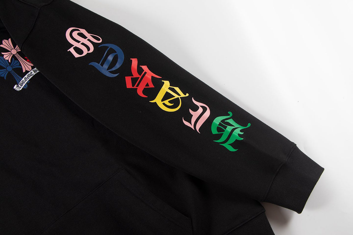 Chrome Hearts Multicolor Cross Graphic Hoodie ¡ª detail