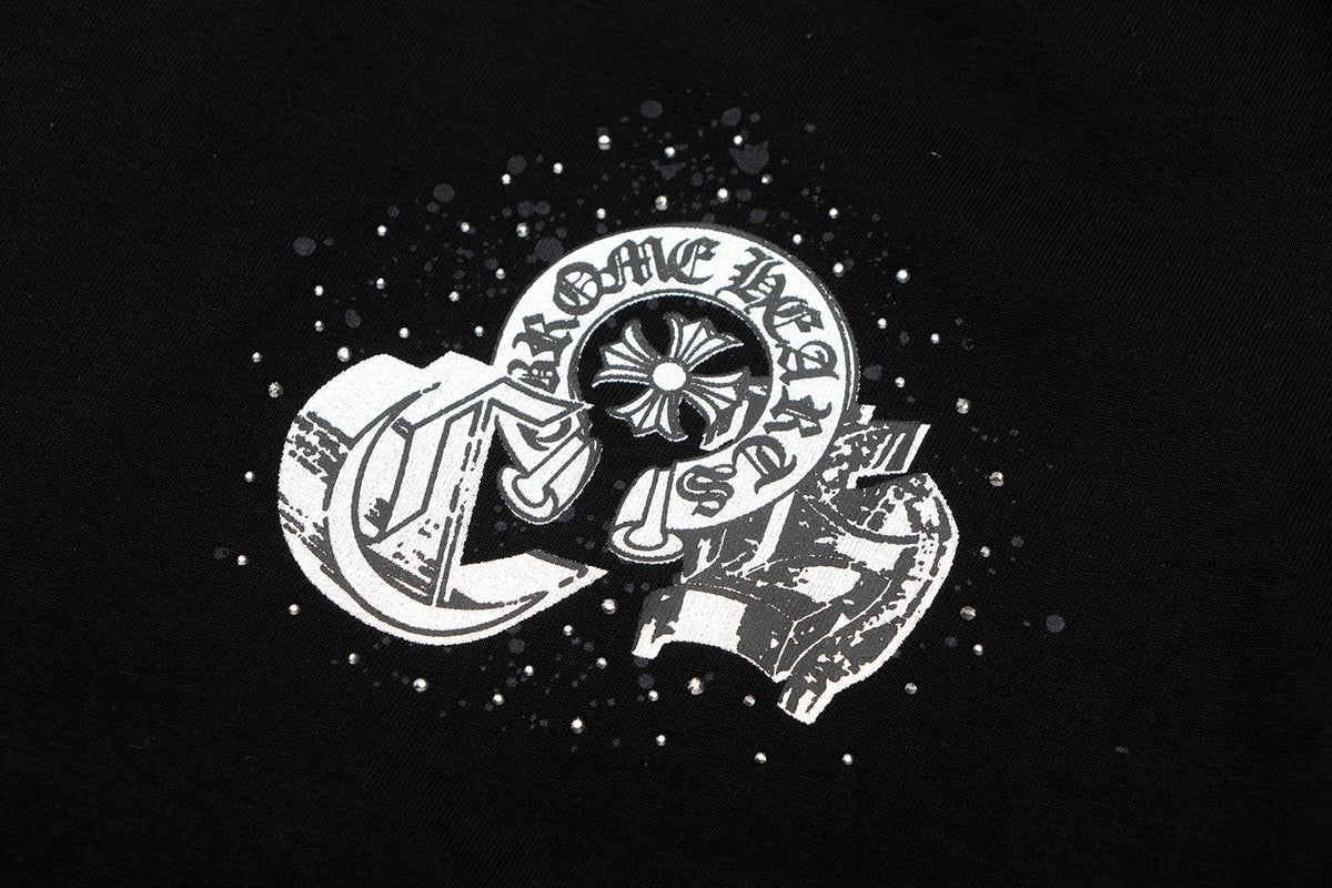 Chrome Hearts Splatter Rhinestone Graphic T-Shirt ¡ª detail