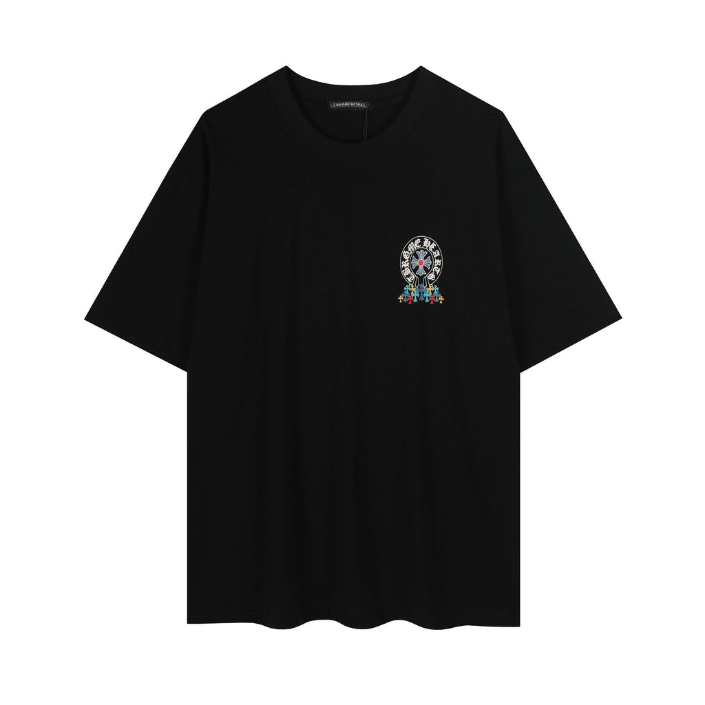 Chrome Hearts Rainbow Floral Cross Graphic T-Shirt ¡ª front