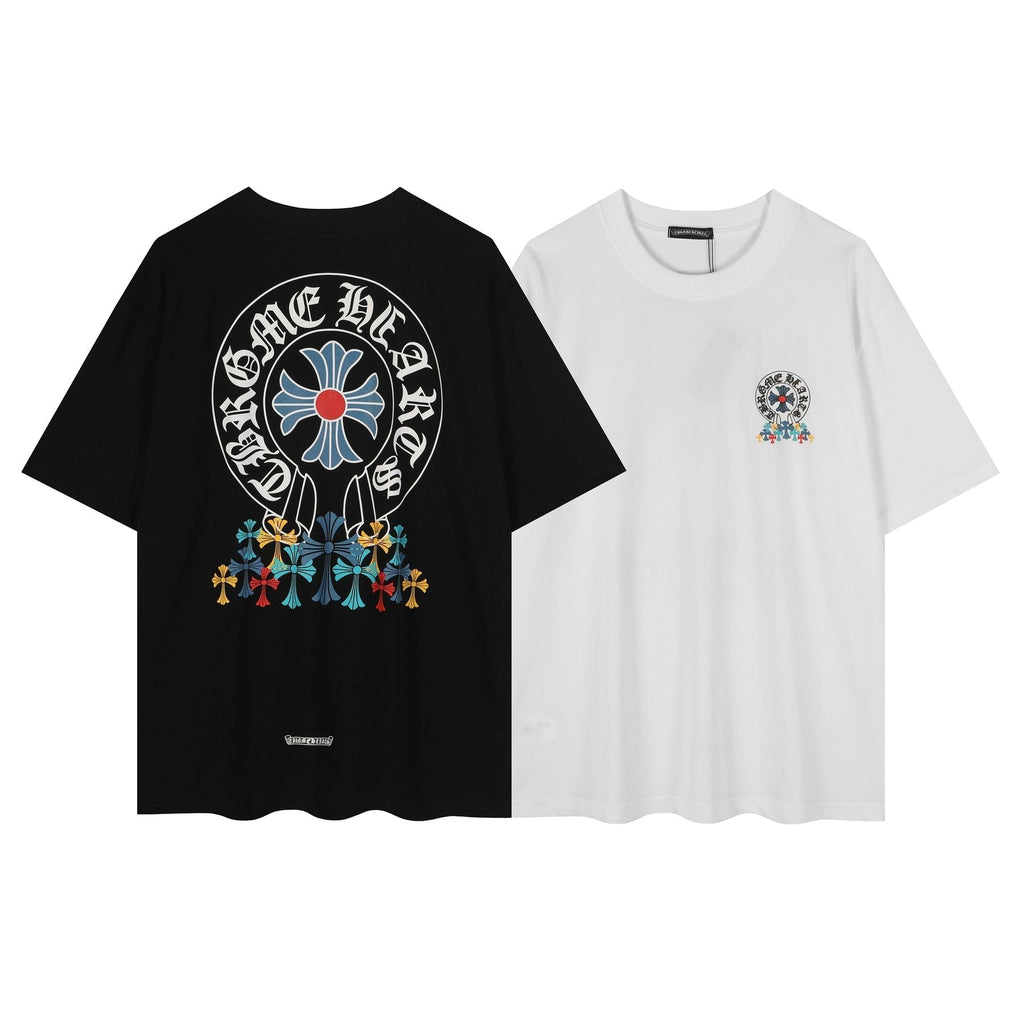 Chrome Hearts Rainbow Floral Cross Graphic T-Shirt ¡ª comparison